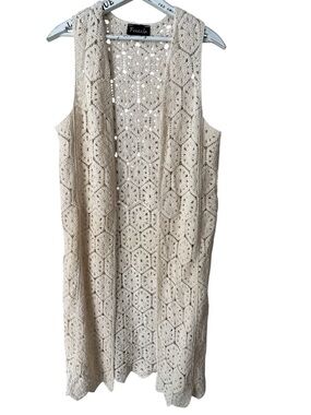 Frazzle Crochet Open Vest/ Duster Size  S/M